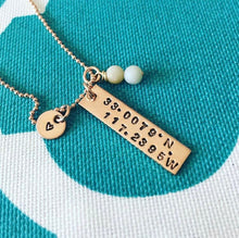 Load image into Gallery viewer, Custom Coordinate Necklace in Gold or Silver