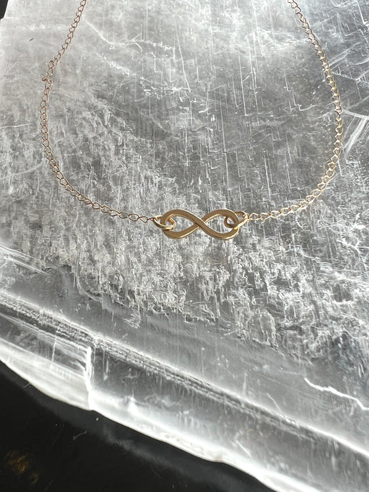 14k Gold Infinity Necklace