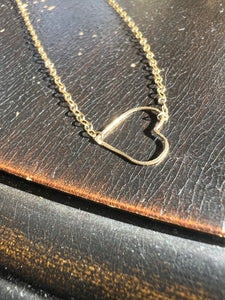 14k Floating Heart Necklace