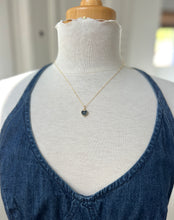 Load image into Gallery viewer, Deep Blue Druzy Heart Charm Neccklace