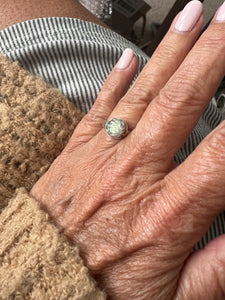 Carved Labradorite Flower Ring