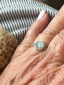 Carved Labradorite Flower Ring