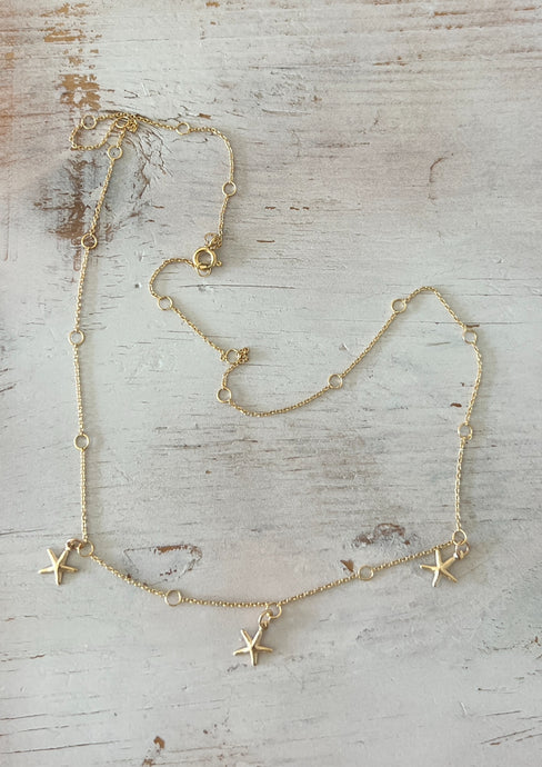 Gold Starfish Charm Necklace