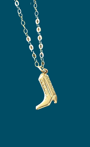 Gold Fill Cowboy Boot Necklace