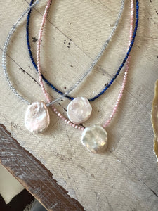 Petal Pearl & Rhodochrosite Necklace