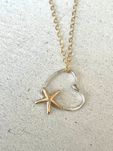 I Heart Starfish Necklace