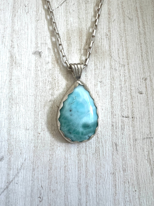 Larimar Pear Shaped Pendant