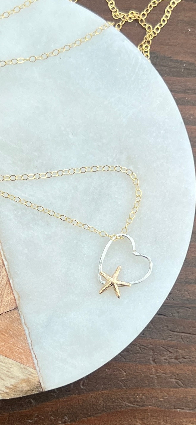 I Heart Starfish Necklace