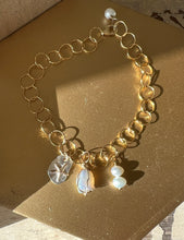 Load image into Gallery viewer, Opal Mermaid Treasure Charm Bracelet in Gold