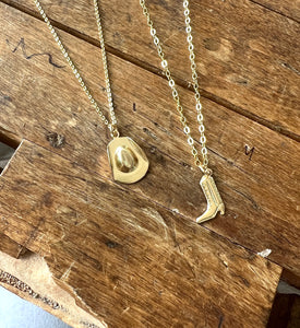 Gold Fill Cowboy Boot Necklace