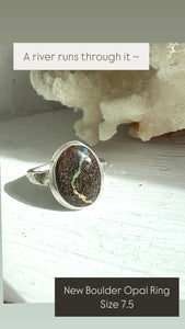 Boulder Opal River Ring