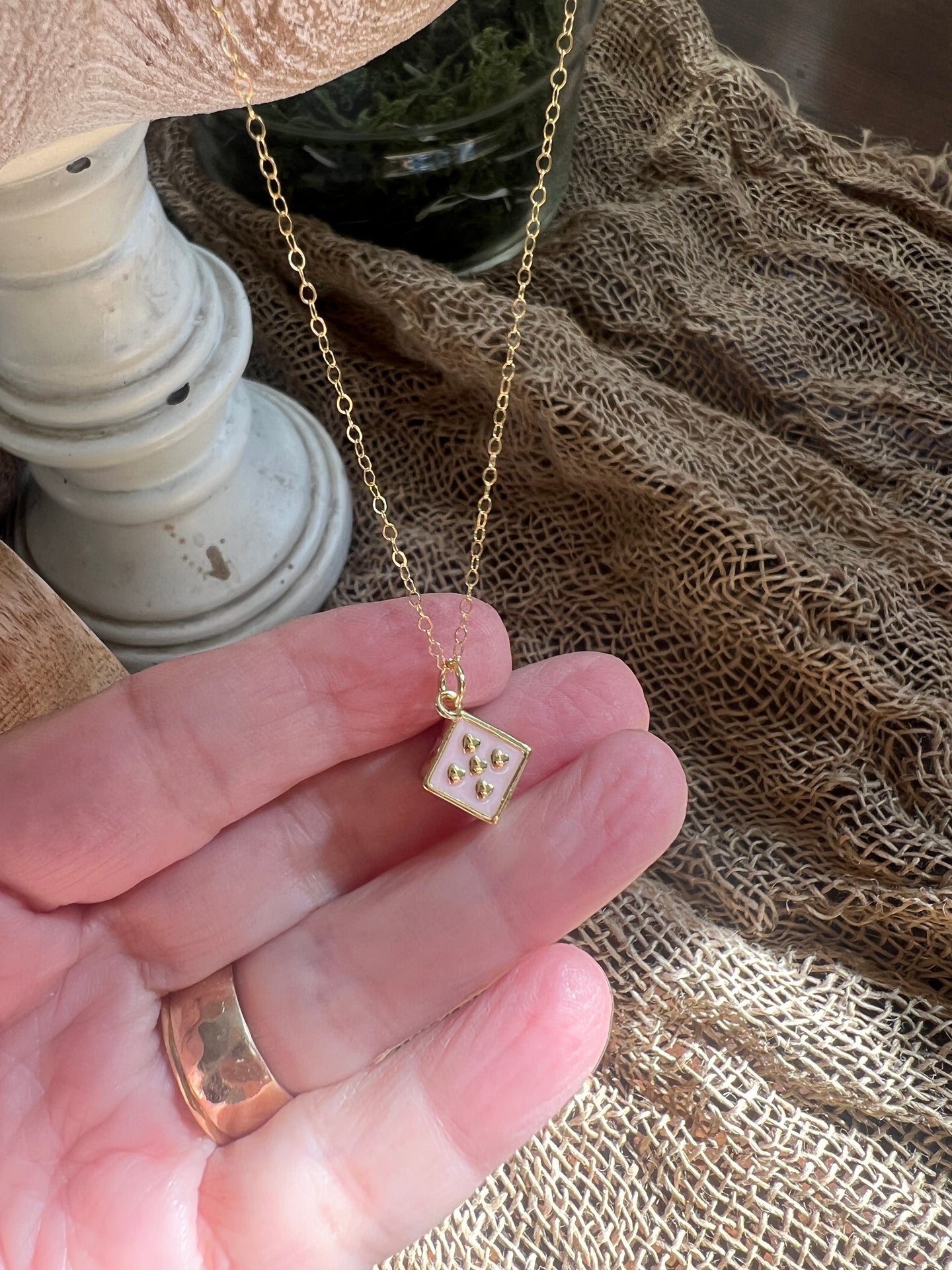 Heart Dice Necklace