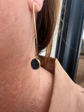 Load image into Gallery viewer, Deep Blue Druzy Hoops
