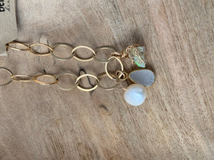 Opal, Druzy & Pearl Gold Bracelet