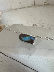 Belle Australian Boulder Opal Bar Necklace