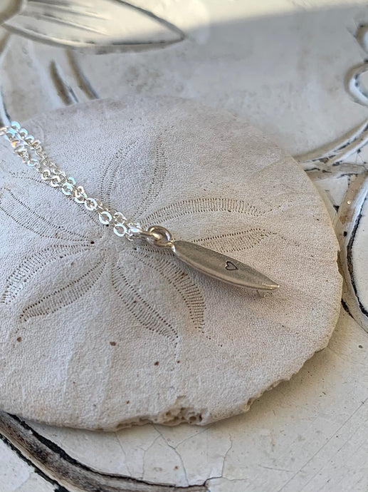 Sterling Silver Surfboard Necklace