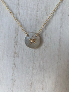 Gold and Silver Starfish Necklace