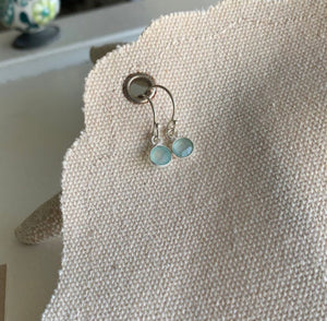 Tiny Aquamarine Drop Earrings