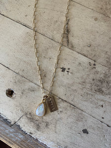 Gold and Moonstone Mama Necklace