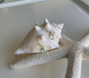 Tiny Aquamarine Drop Earrings