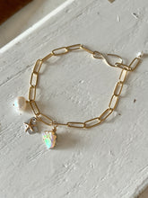 Load image into Gallery viewer, Opal Mermaid Treasure Charm Bracelet in Gold