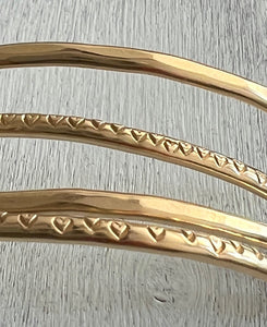 Slim Hammered Gold Cuff Bracelet